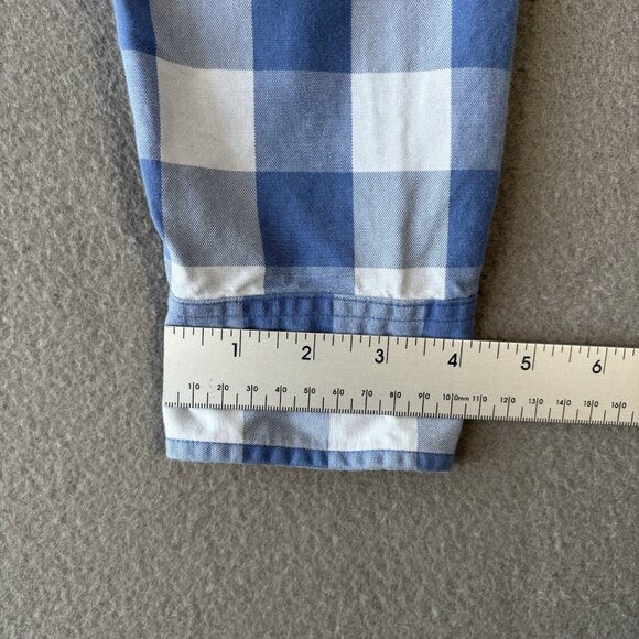 Abercrombie & Fitch Mens M Blue White Plaid Check Button Down Long Sleeve Shirt - Picture 10 of 16